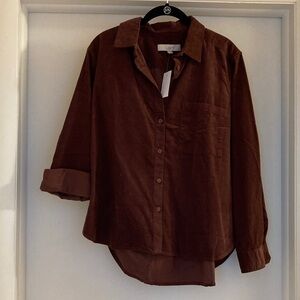 LOFT Chocolate Brown Corduroy Shirt